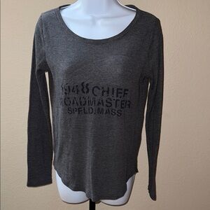 Lucky Brand Indian Motorcycle Gray Long Sleeve Thermal Top Women’s Size S